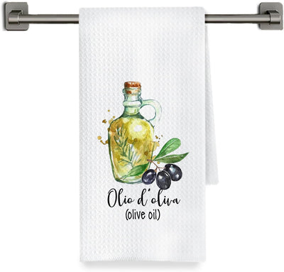 Toallas cocina aceite oliva italiano decorativas 16x24pulg
