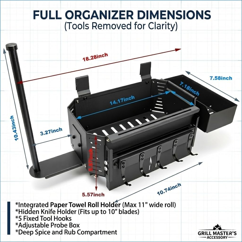 Organizador magnético para parrilla Traeger Pit Boss Z-Grills