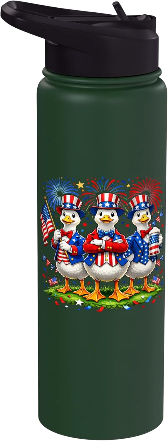 Botella agua acero inox aislada bandera USA 250 años