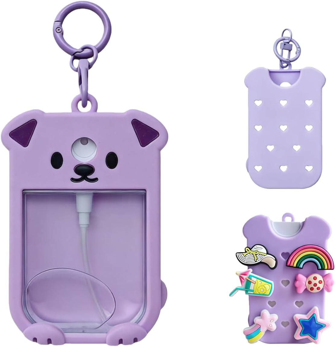 Funda silicona cachorro con spray desinfectante 1oz llavero