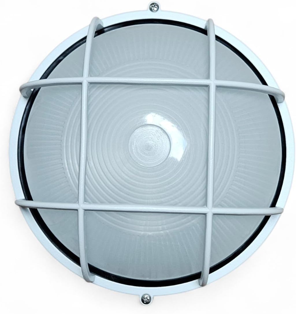 Lámpara pared/techo exterior estilo náutico vidrio aluminio 120V