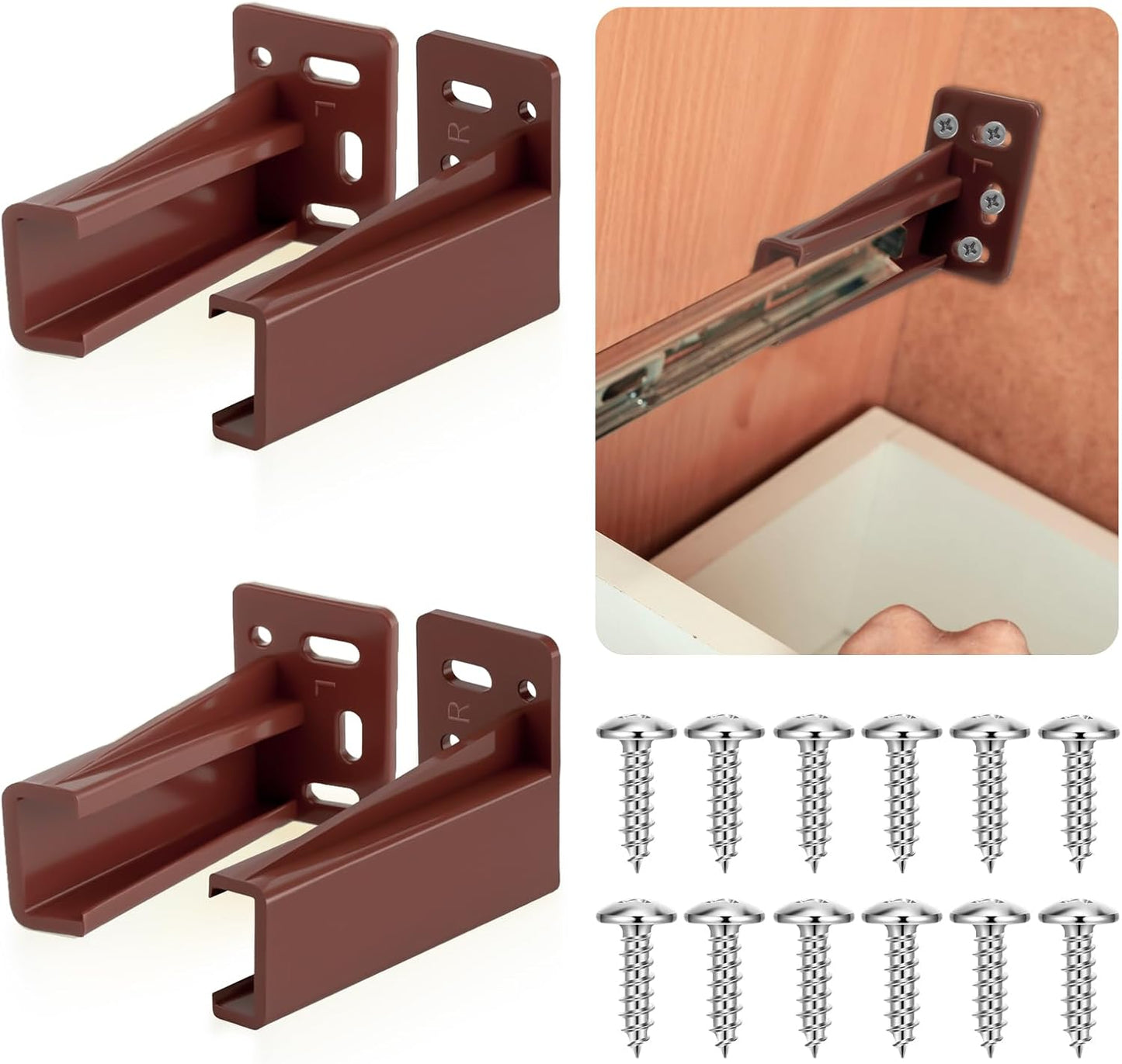 2 Pzas Placas Traseras Cajones Soportes Plástico Duradero