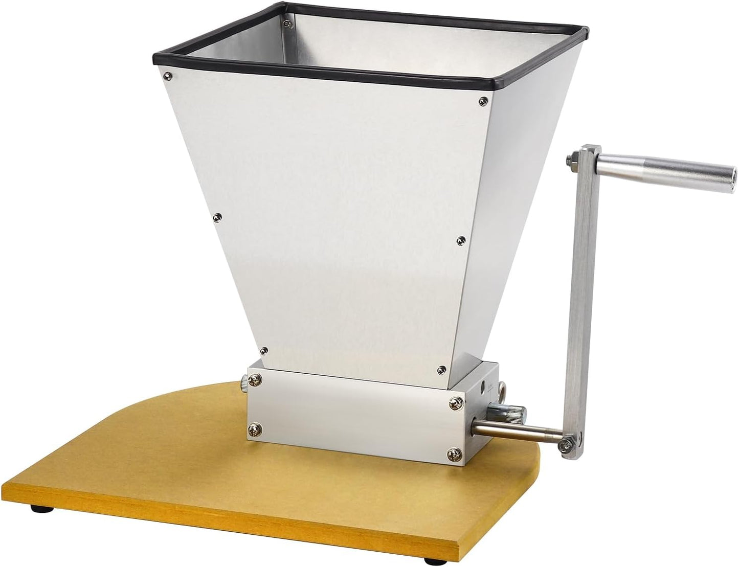 Molino Grano Acero Inox 13lb Base Madera para Cerveza