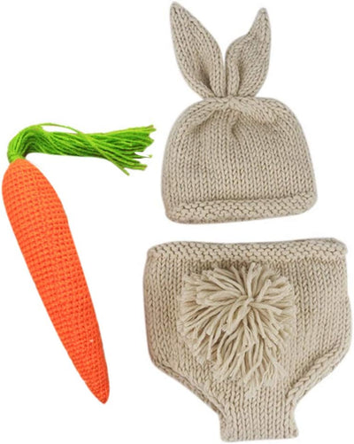 Traje conejo Pascua bebé recién nacido gorro pañal zanahoria