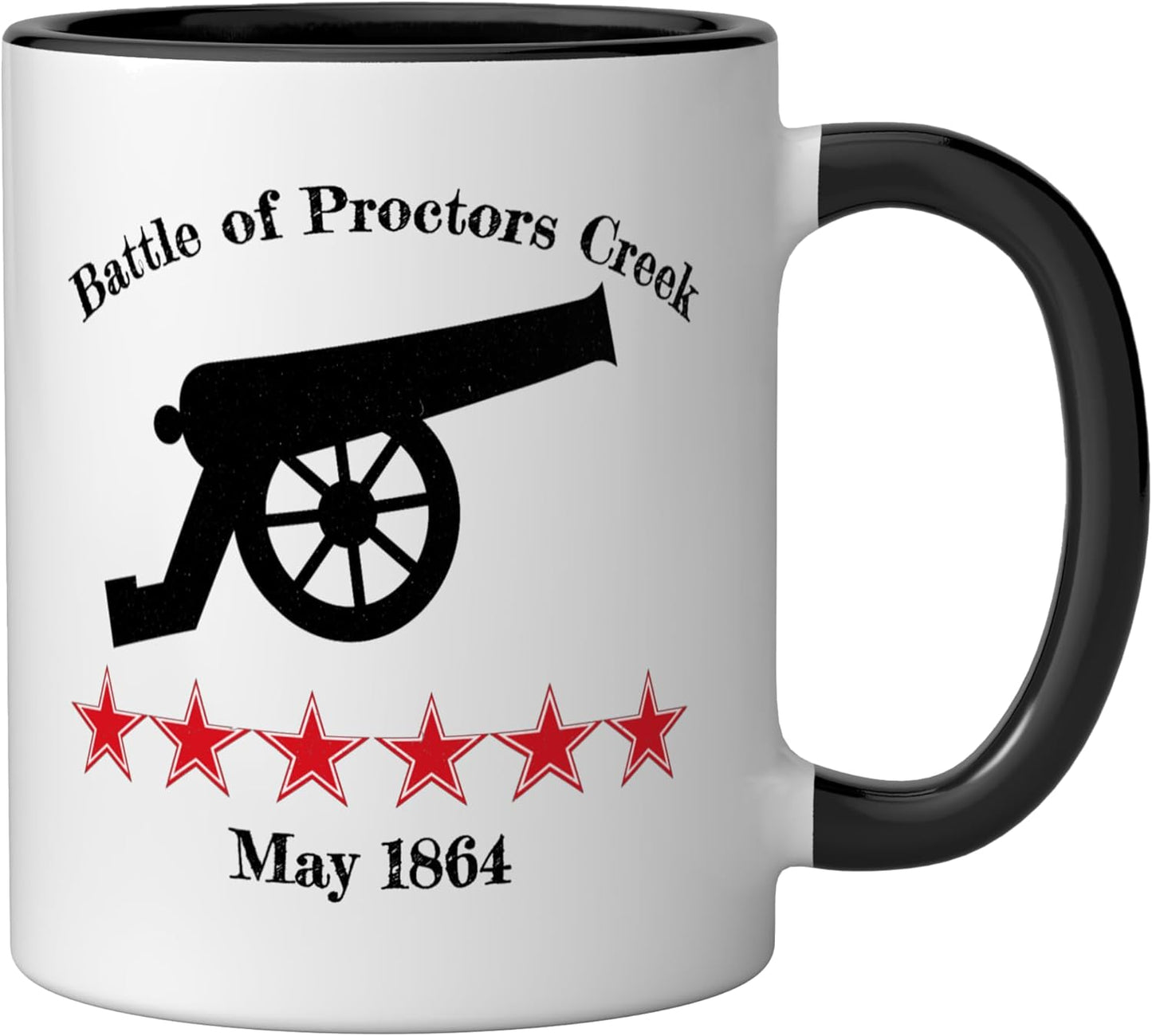 Taza cerámica de batalla de Proctor's Creek 1864 negro/blanco