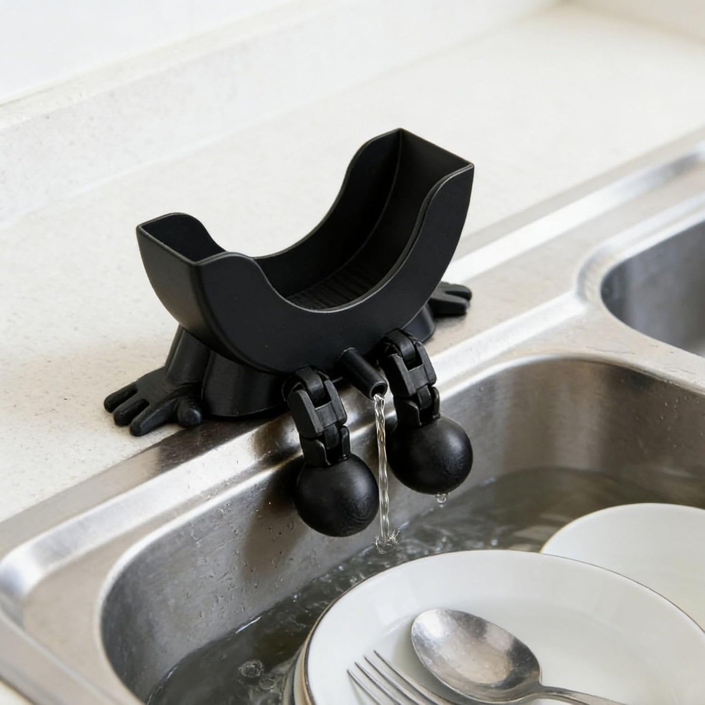 Soporte esponja colgante con drenaje patas para fregadero