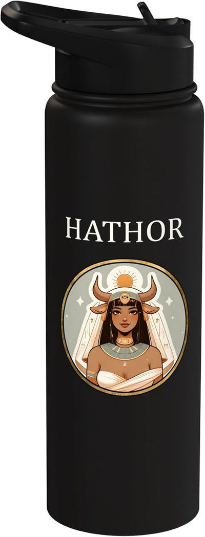 Botella de agua acero inoxidable Hathor diosa del amor y belleza egipcia