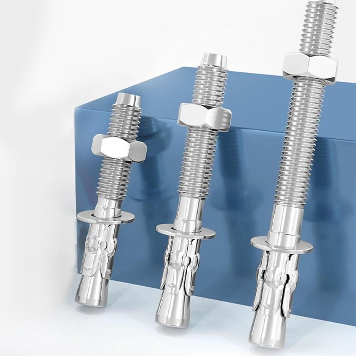 Sujetadores M8 acero inox 304 para anclaje concreto set 4