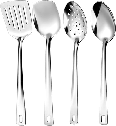 Juego de 4 utensilios de cocina de acero inoxidable resistente al calor