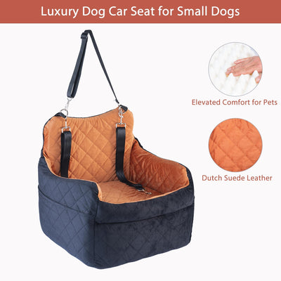 Asiento coche perro cuero suave ajustable 30lbs