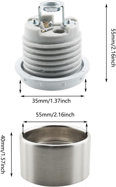 Soporte lámpara cerámica base media anillo