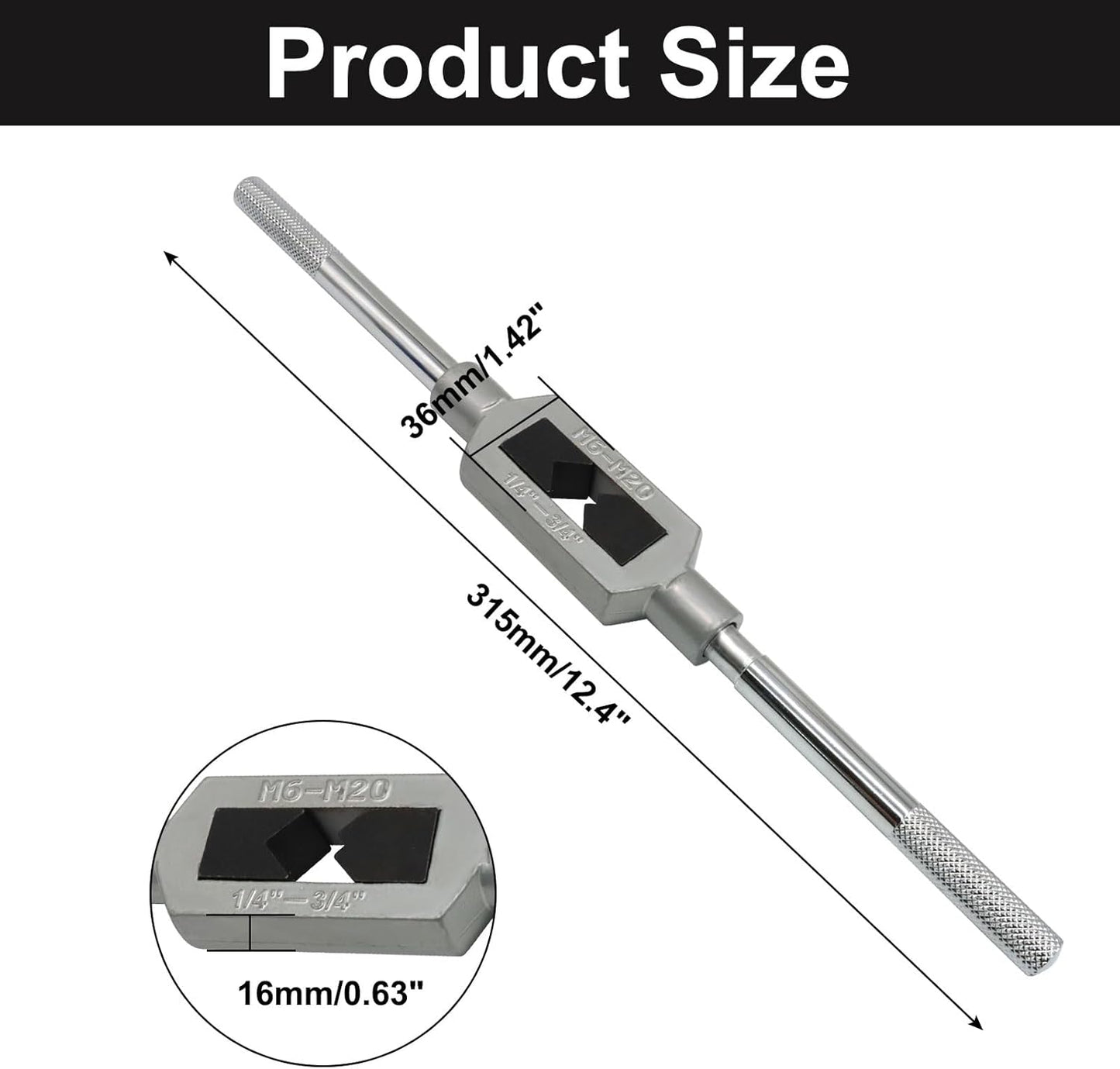 Mango llave ajustable M6-20 herramienta reparación