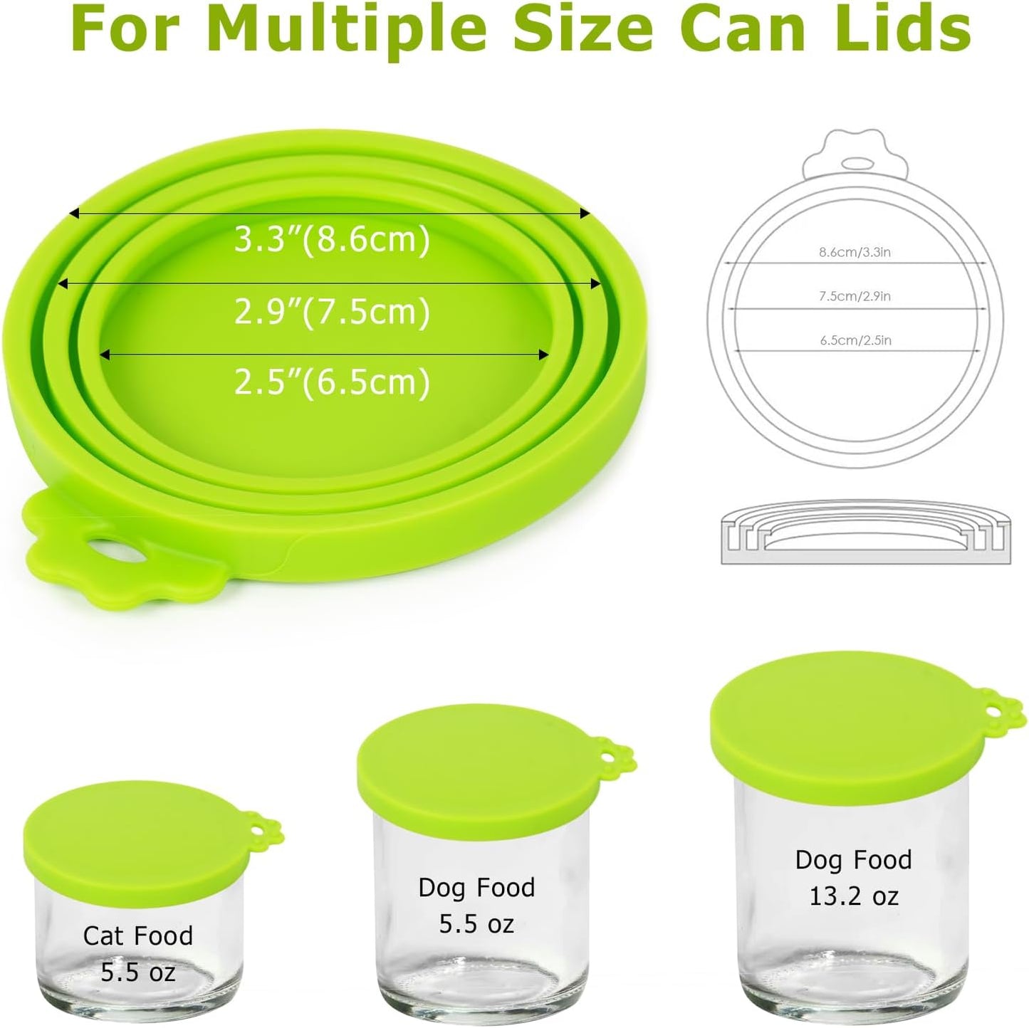 5 Tapas Silicona Universales para Latas Mascotas