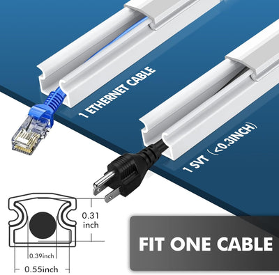 Kit ocultador cable 189pulg canaleta pintable TV pared blanco