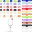 48 Marcadores Silicona Reutilizables para Copa Vino Estirables