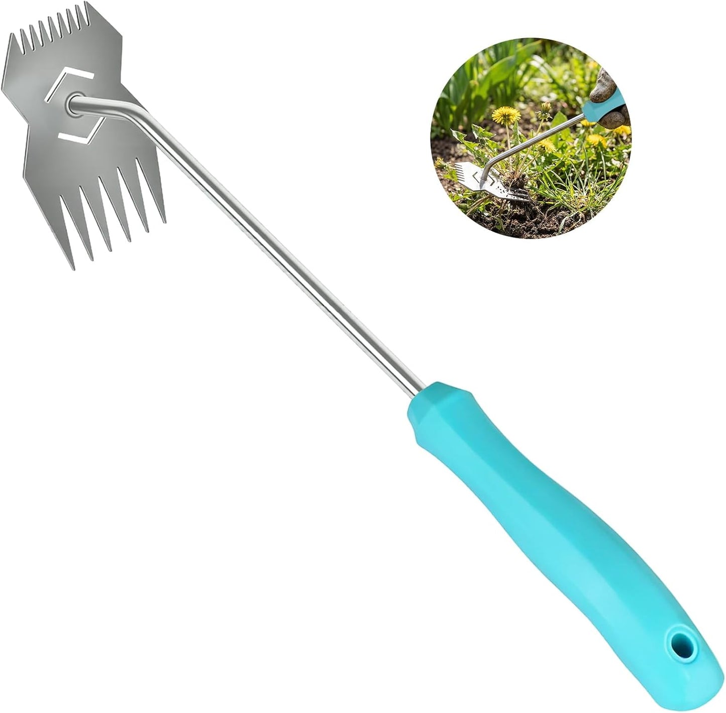 Herramienta deshierbe acero inox mango ergonómico jardín