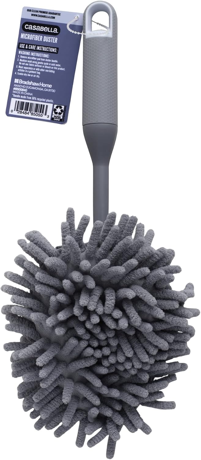 Plumero microfibra mano gris