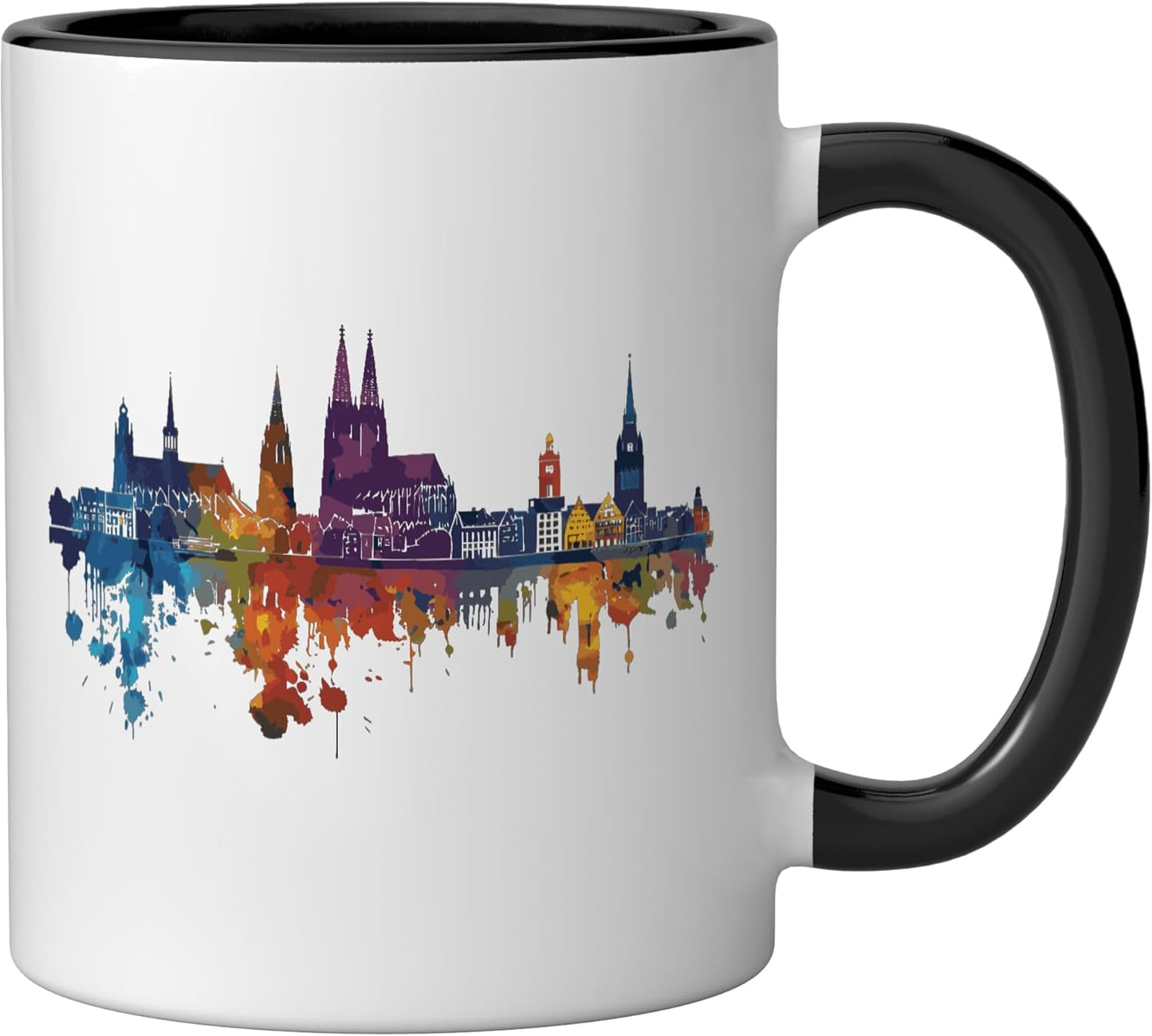 Taza cerámica Mainz negra/blanca