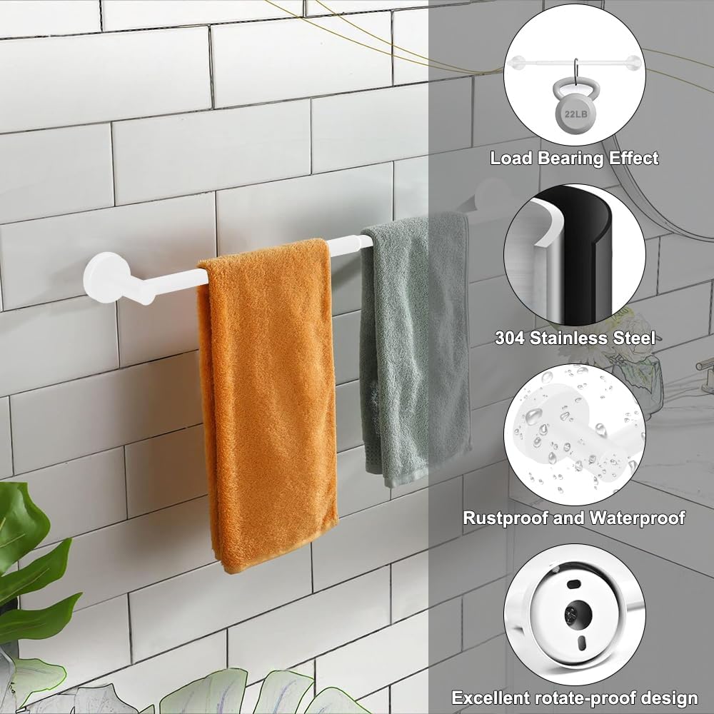 Toallero ajustable baño 13-24pulg blanco