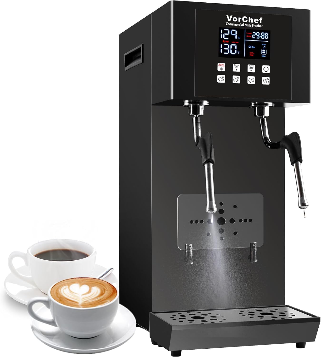 Espumador leche vapor eléctrico 2200W cafetería con LED