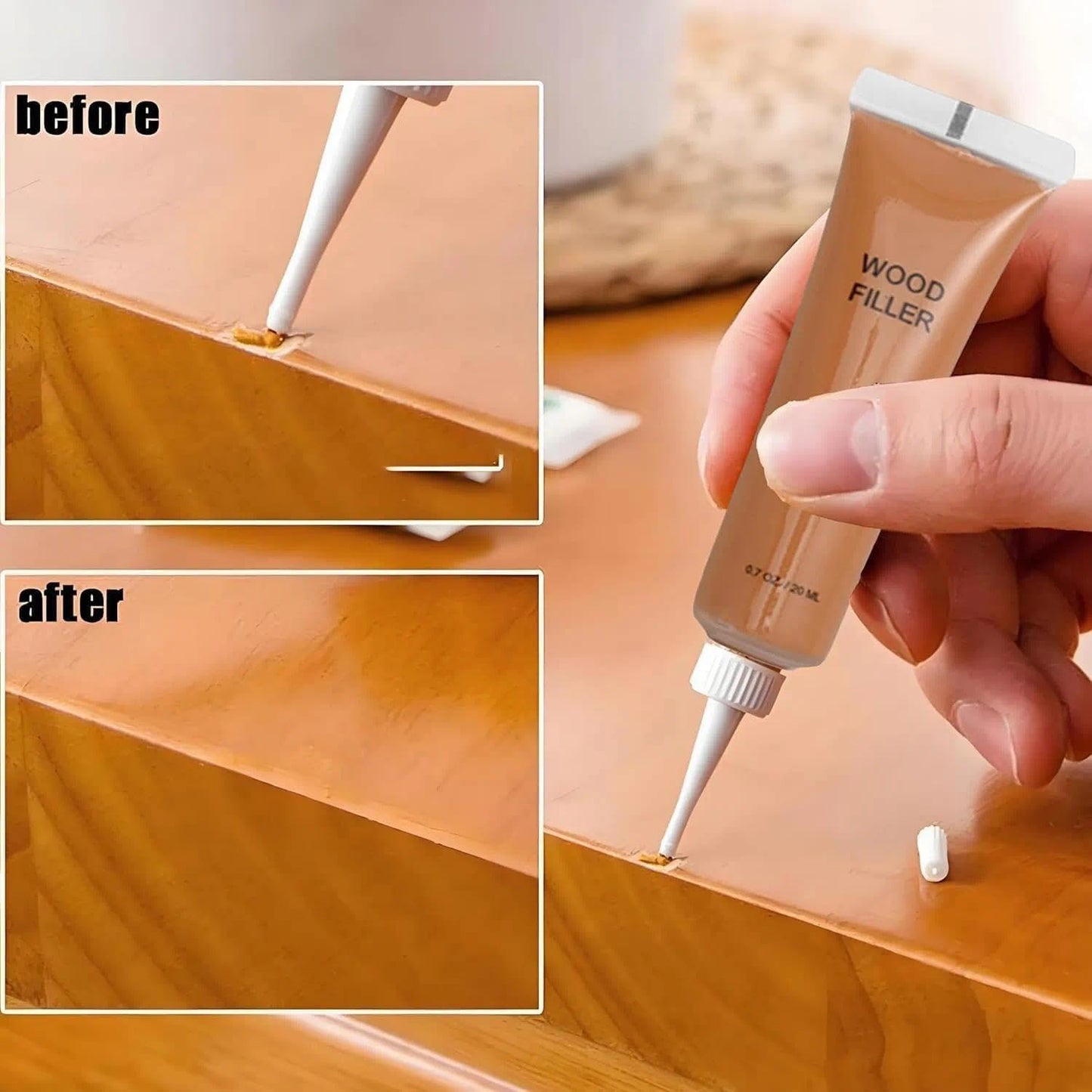 Kit reparación muebles madera 9 colores relleno arañazos grietas