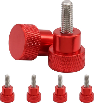 6 Perillas Acero Inox M4 0.394pulg Redondas Planas Rojas