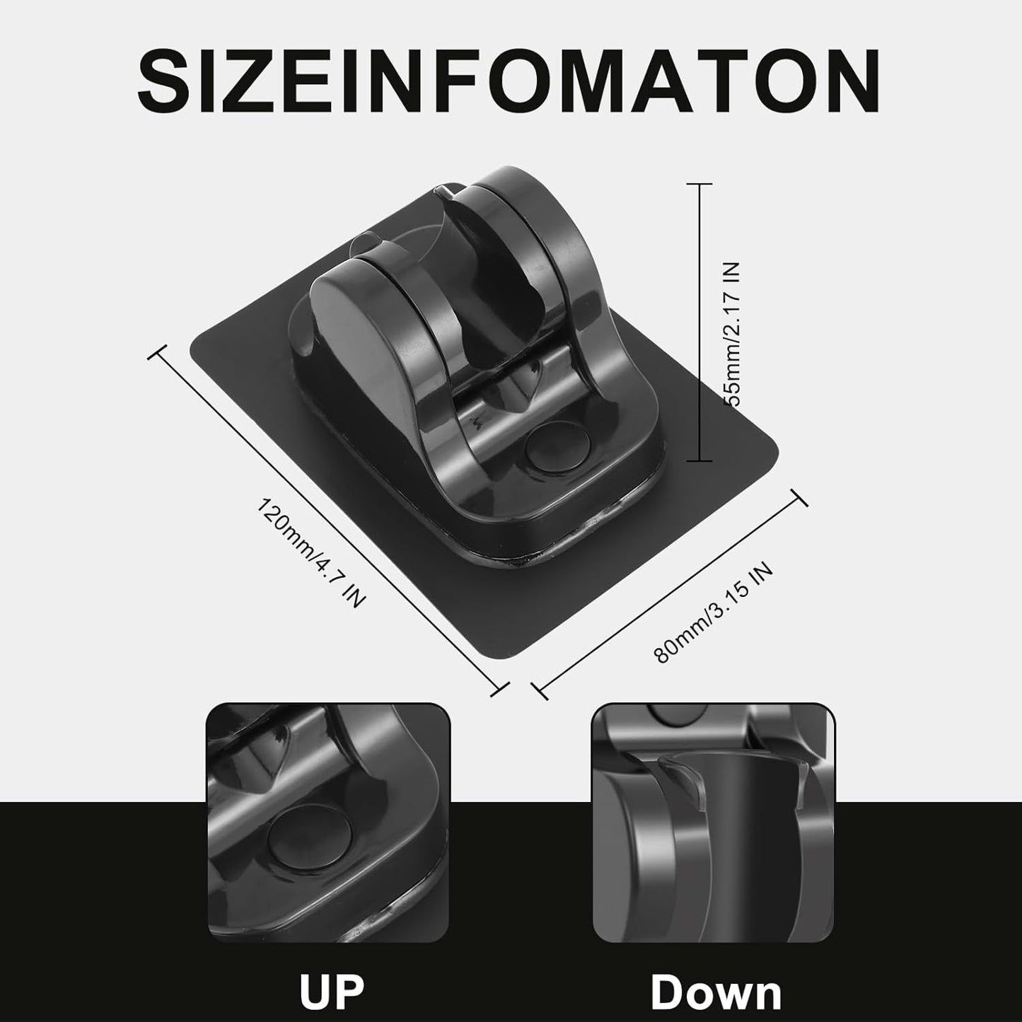 Soporte cabezal ducha ajustable adhesivo fuerte plástico ABS