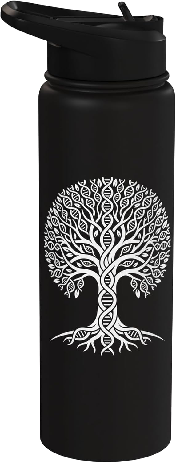 Botella agua acero inox aislada para árbol genealógico