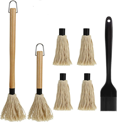 Juego brochas parrilla 15.5 y 11.2pulg cepillo silicona mopa