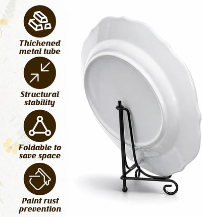 Soportes para platos y objetos de metal dorado 4 pulgadas