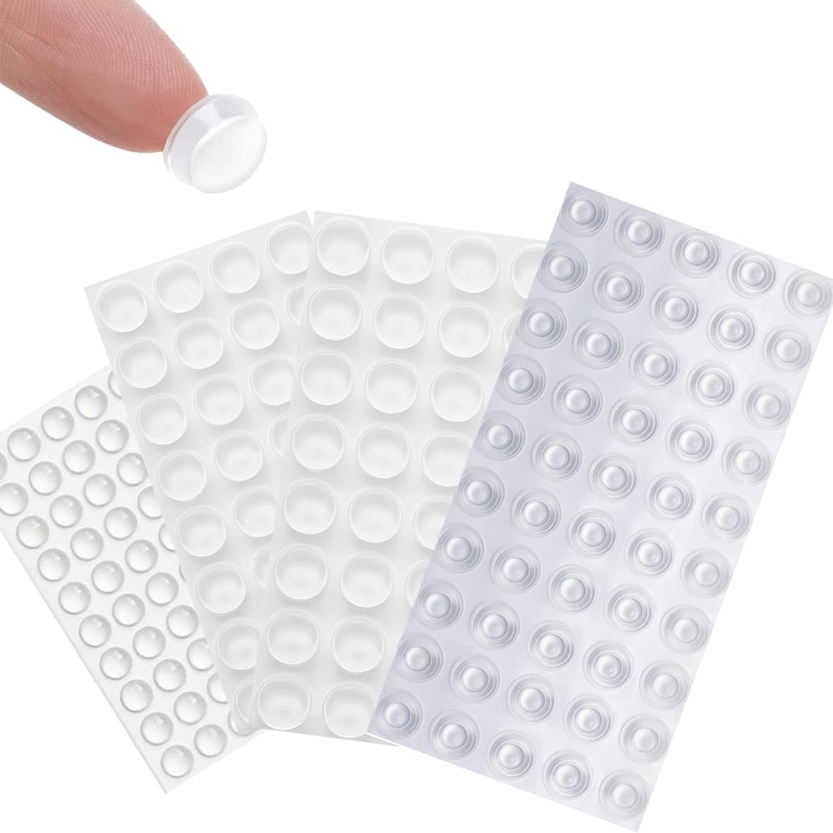 Pack 164 Topes Puerta Silicona Transparente Autoadhesivos