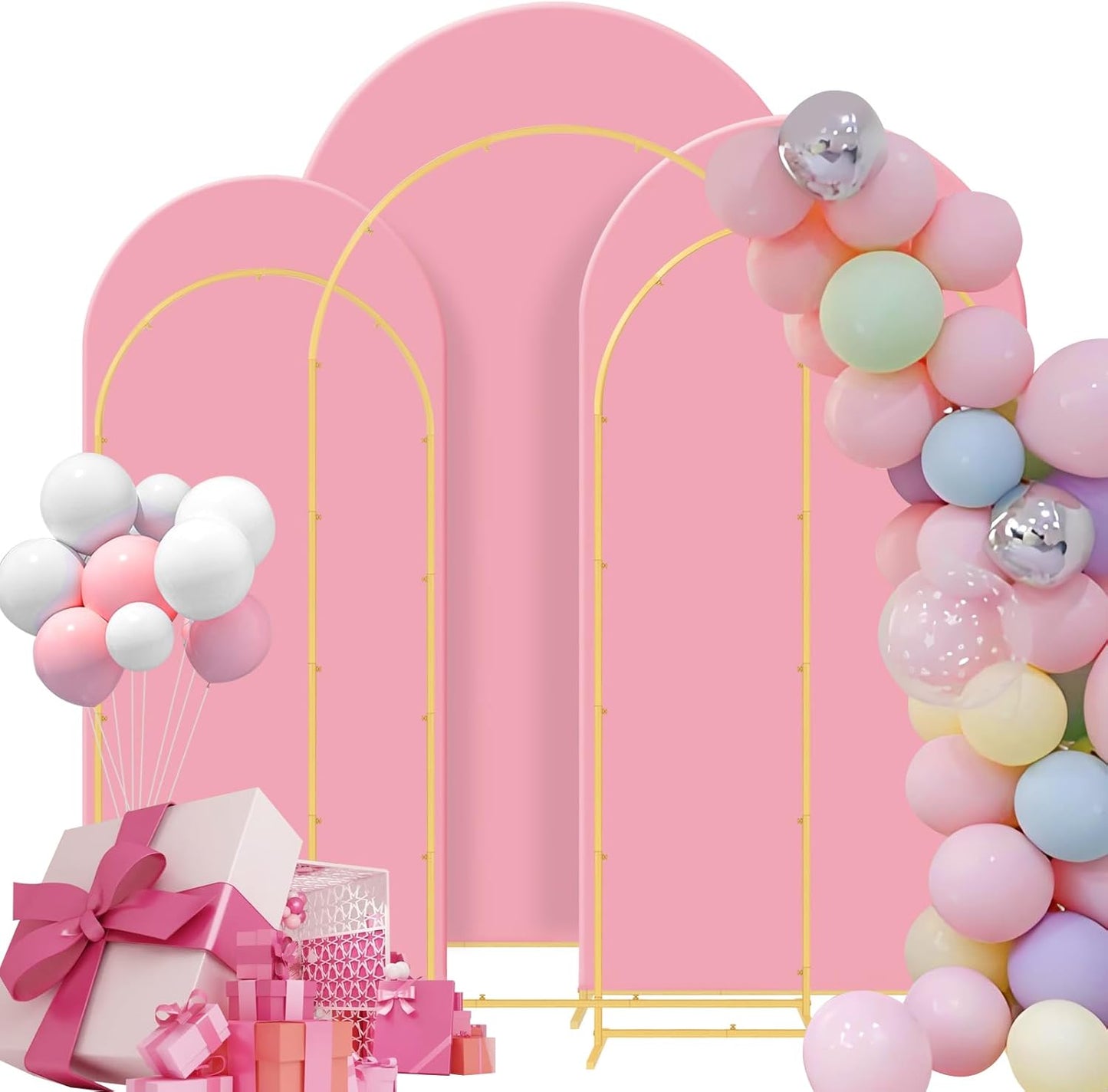 3 Pzas Soporte Arco Boda Metal Cubierta Globos