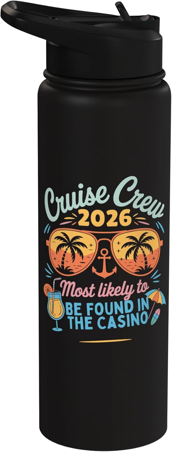 Botella de agua aislada acero inoxidable Cruise Crew para casino