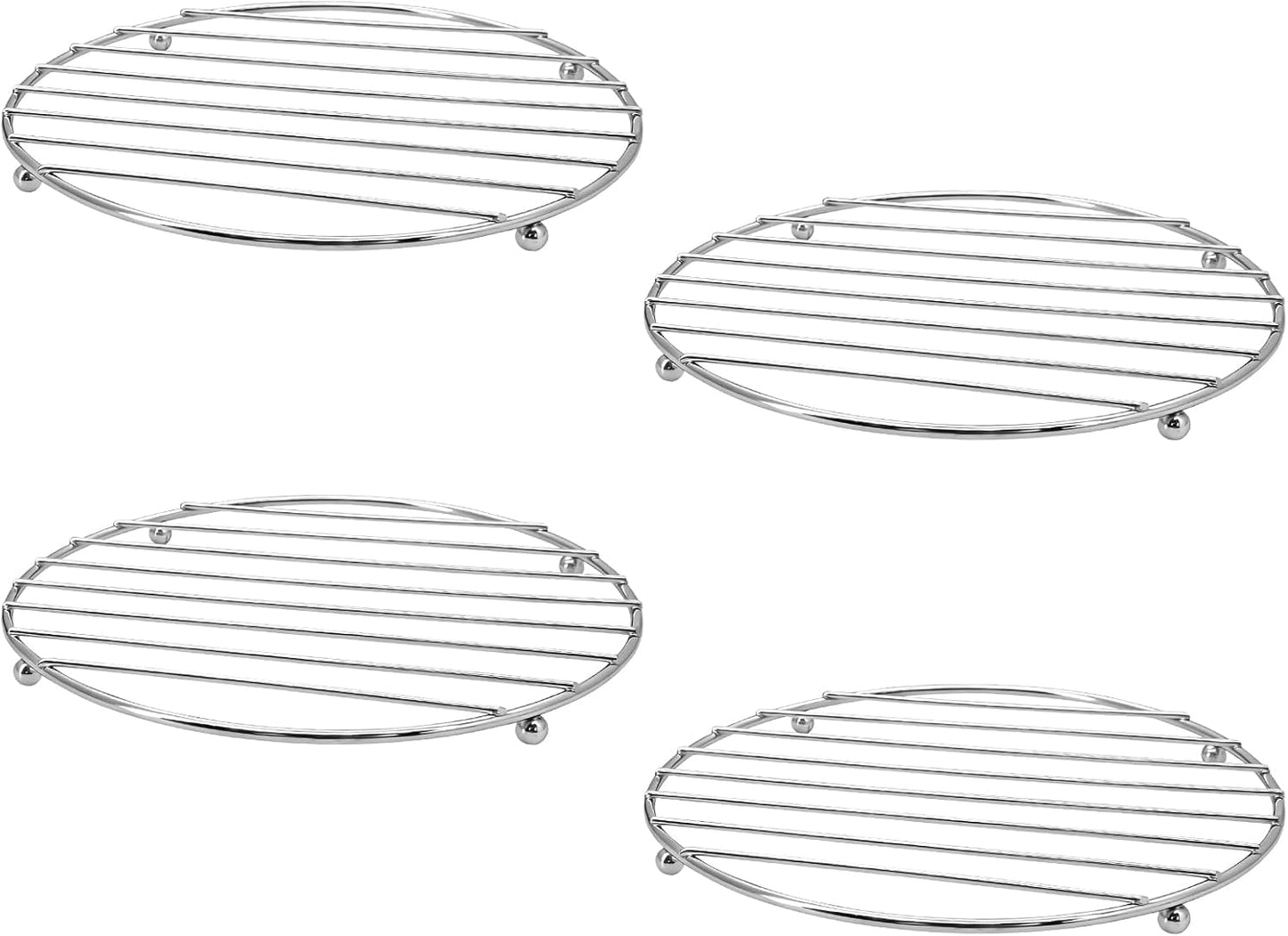 4 salvamanteles de acero inoxidable estante redondo protector de encimera