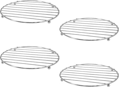 4 salvamanteles de acero inoxidable estante redondo protector de encimera