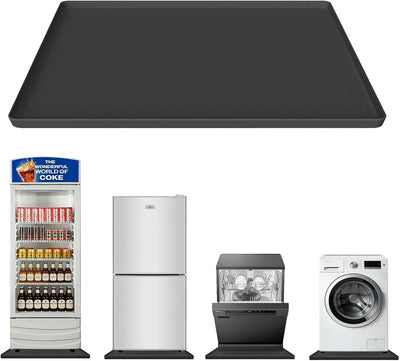 Bandeja drenaje silicona lavadora 27x27pulg borde elevado negro