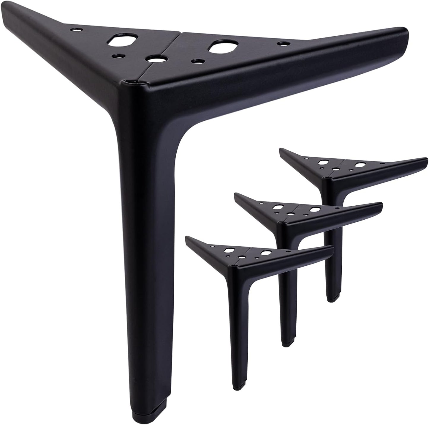 Set 4 patas muebles negro mate 9.8pulg metal repuesto