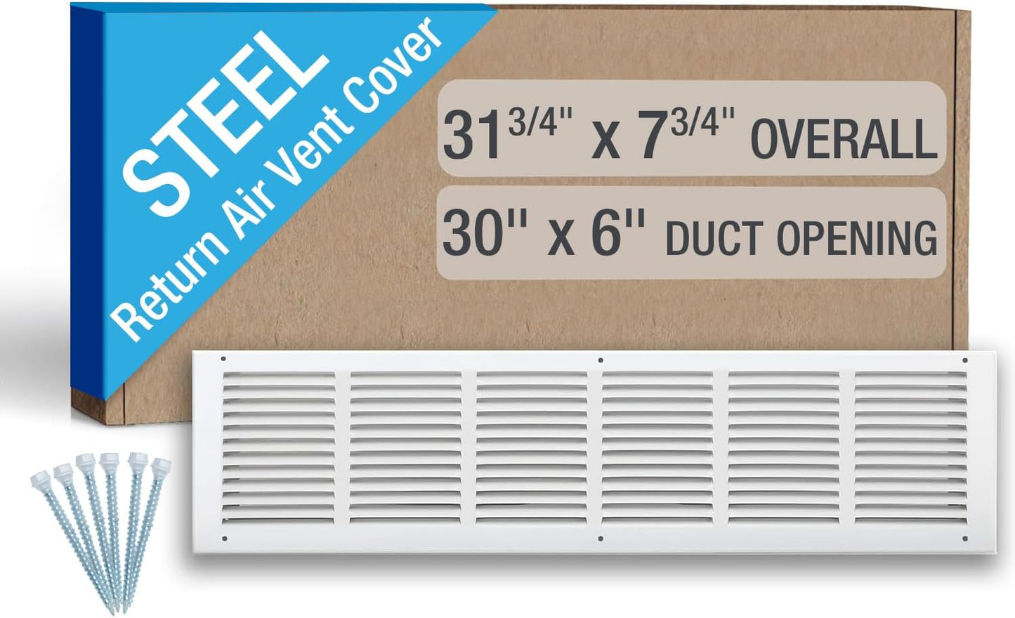 Cubierta rejilla HVAC acero 30x6pulg pared techo