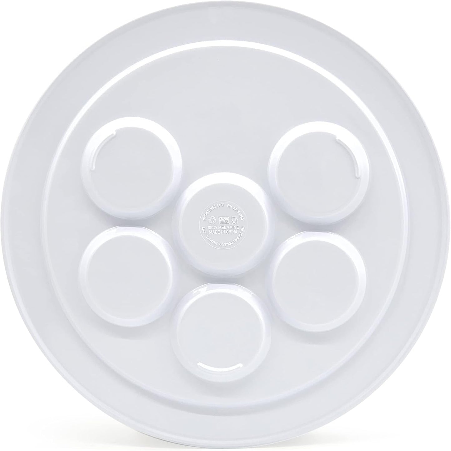 Plato de seder de Pascua de melamina plateado paquete de 2
