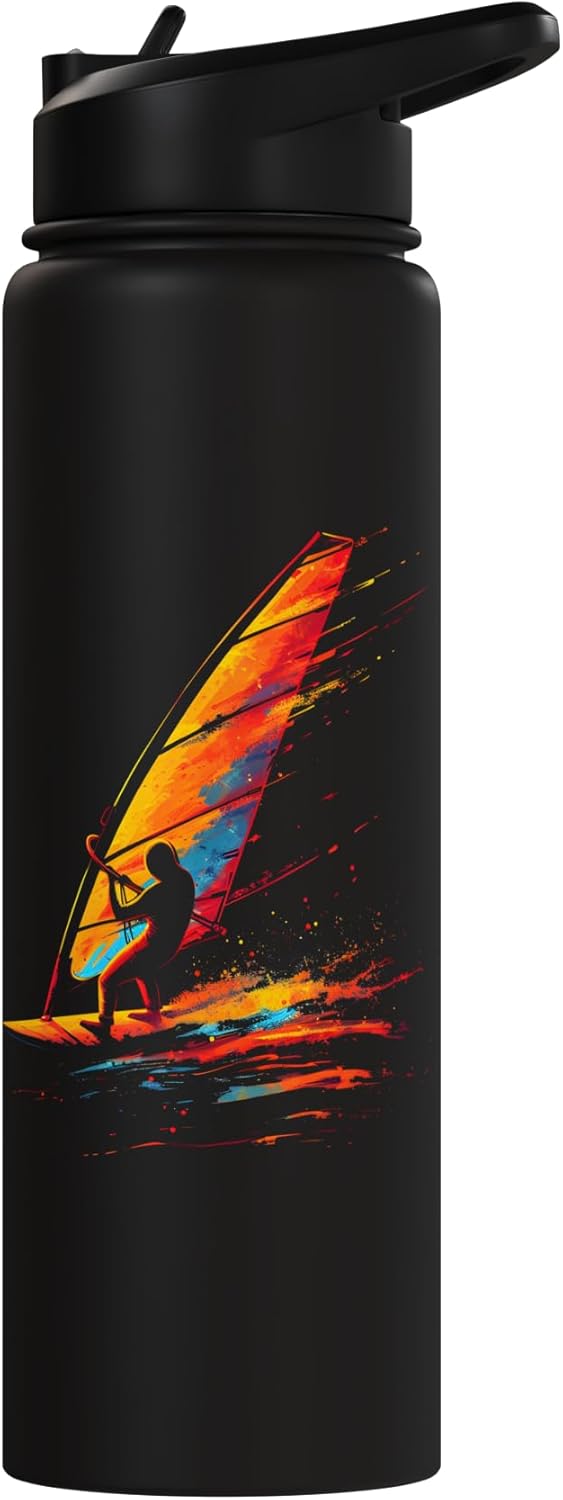 Botella de agua aislada de acero inoxidable windsurfing 90s