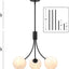 Lámpara Sputnik de cristal negro 3 luces para comedor y sala