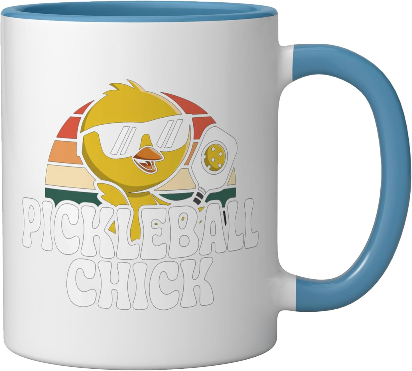 Taza cerámica para mujer amante del pickleball azul/blanco