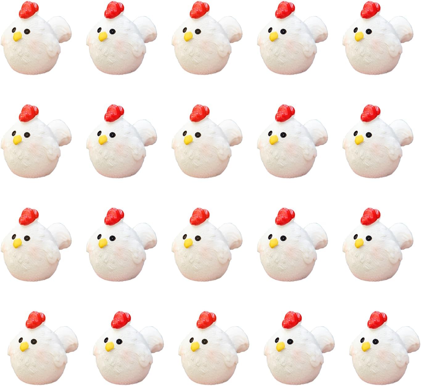 20 Pzas Pollos Resina Mini Decoración Escritorio