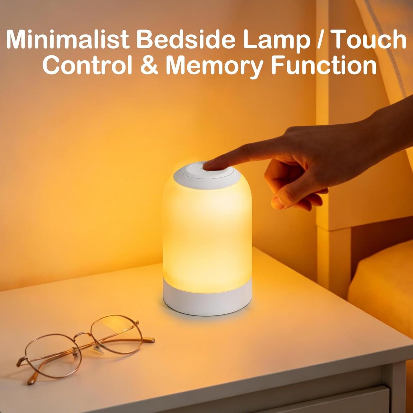 Lámpara mesa LED recargable con luz nocturna táctil