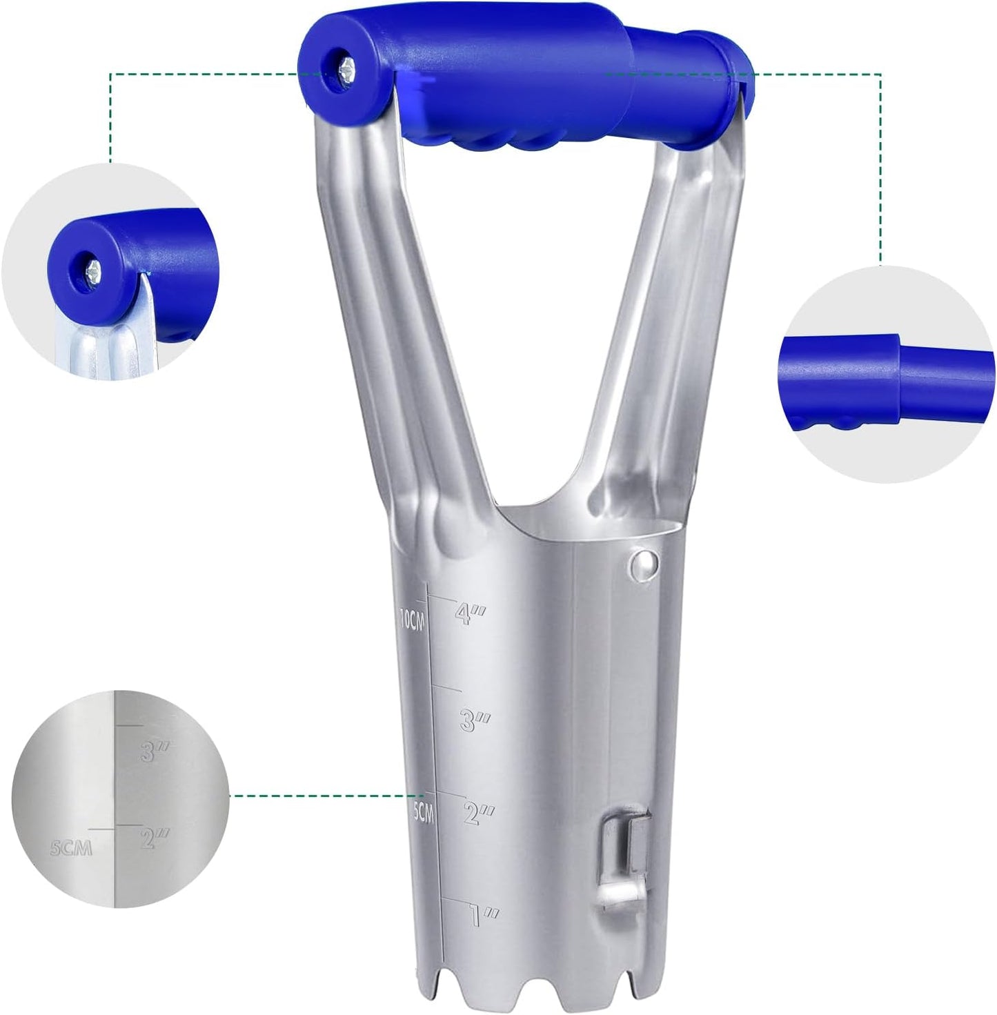 Herramienta para plantar bulbos con marcador de profundidad