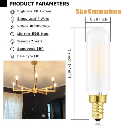 Bombilla LED E12 Vintage 4W 2700K Filamento Decorativo