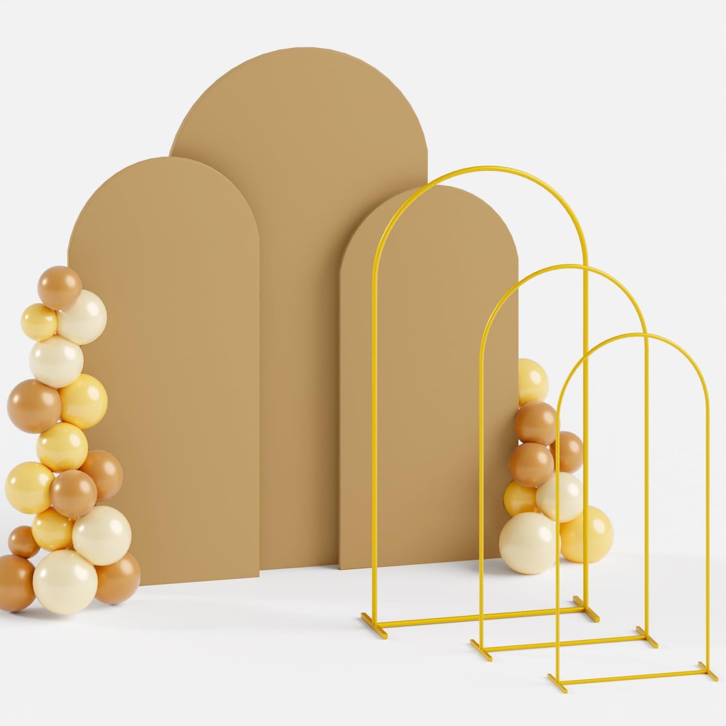 Soporte arco boda con fundas 4-6 pies color tostado