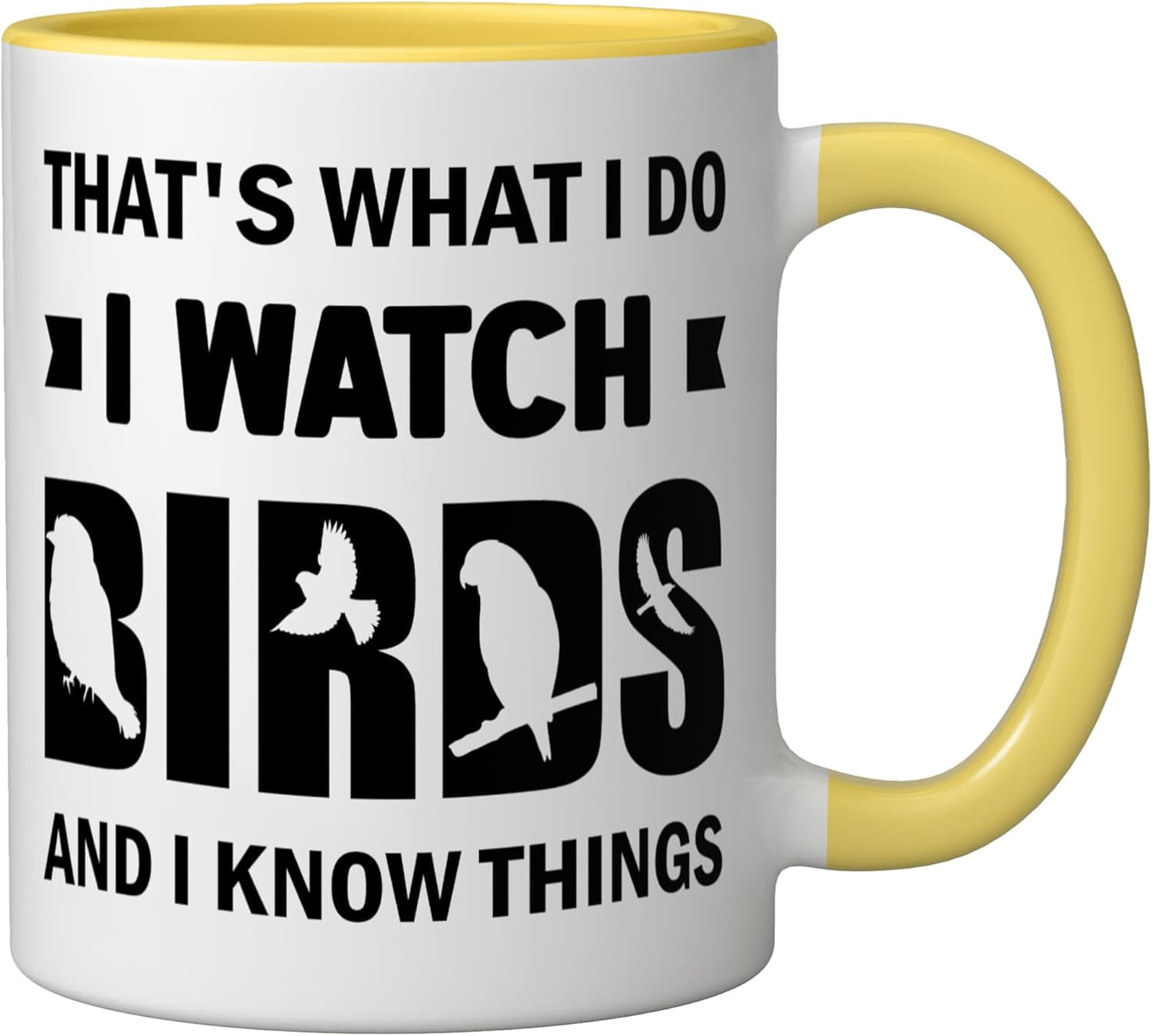 Taza cerámica para ave mascota amarillo/blanco