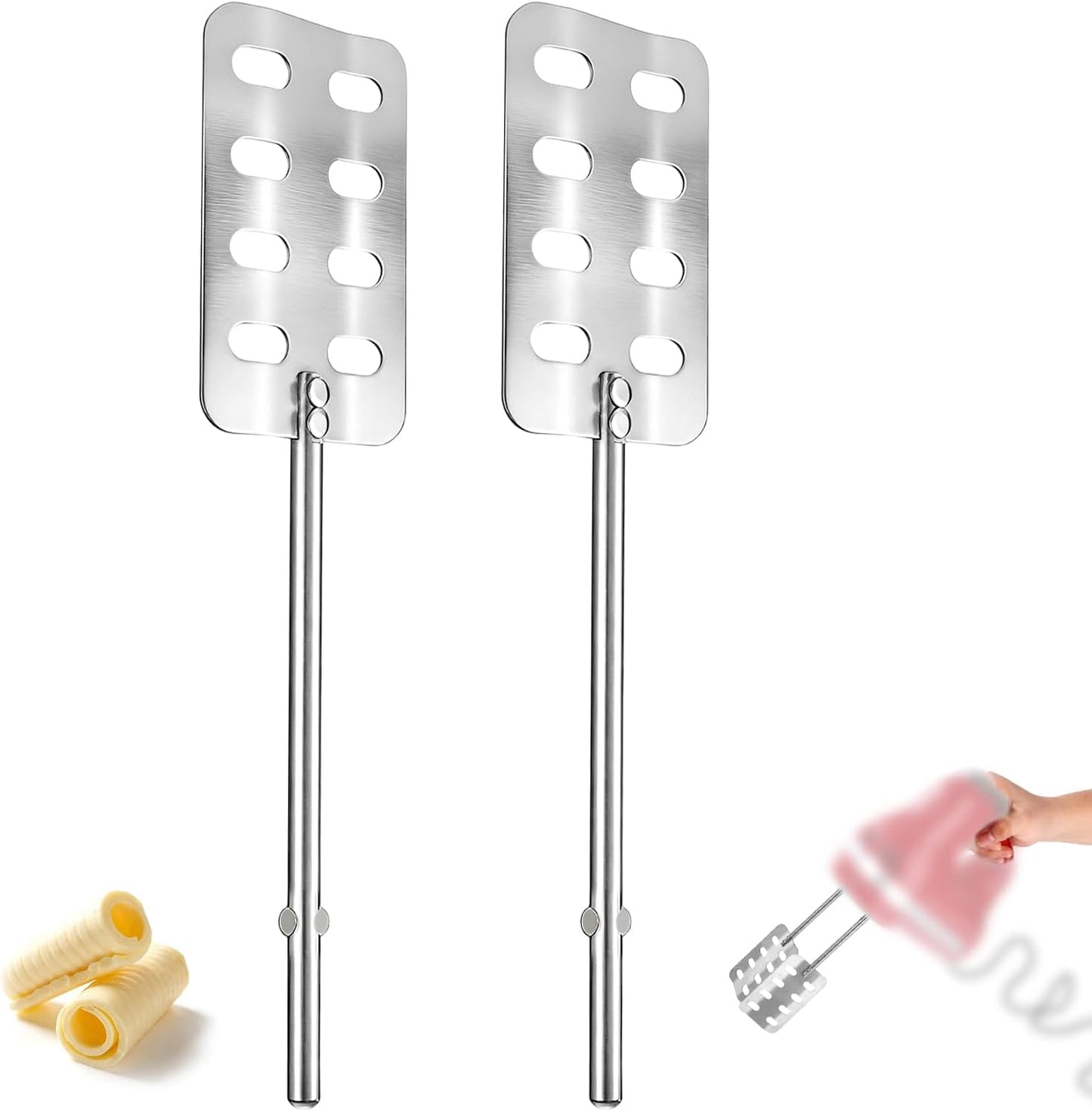 Kit 2 Pzas Mezclador Mantequilla Acero Inox Comp KHM3-7