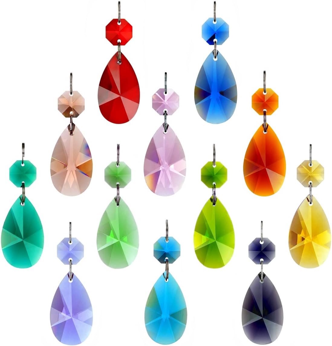 12 Pzas Prismas Cristal Lágrima 1.496pulg Candelabro